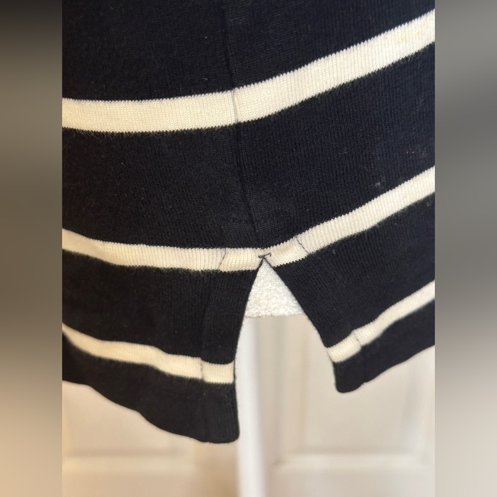 Ann Taylor Black White Stripe Polo Preppy Top Size X Small - Picture 6 of 7